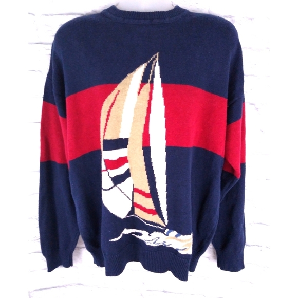Nautica Other - Vintage 90's Nautica Color Block Sailboat Sweater